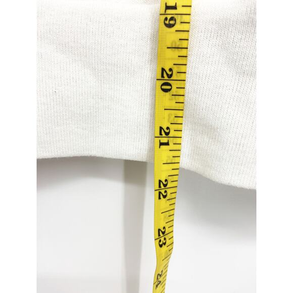 Vintage White Collared Flowers Roses Hummingbird Sweatshirt M - Picture 5 of 5